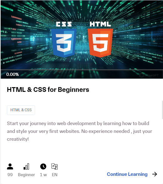 HTML and CSS for Beginners Course